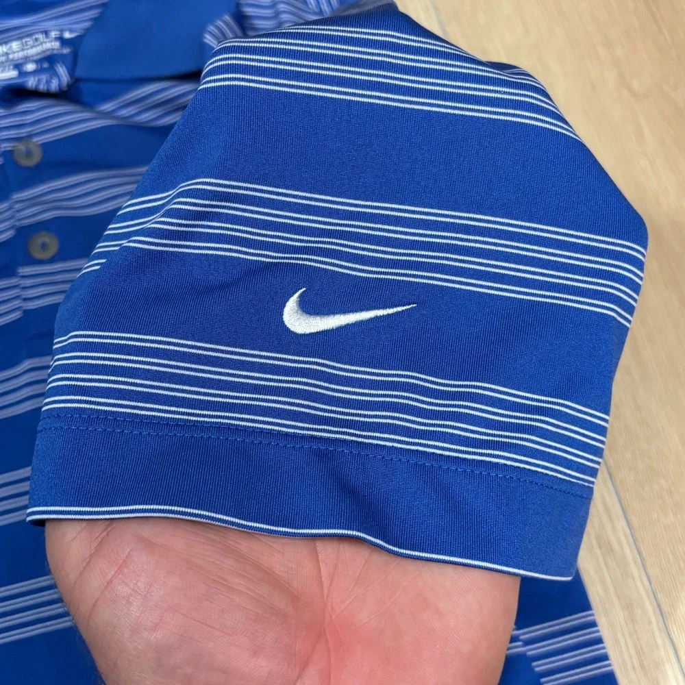 Nike Golf 2012 PGA Championship Kiawah Island Blue Striped Polo Mens XL Dri-FIT